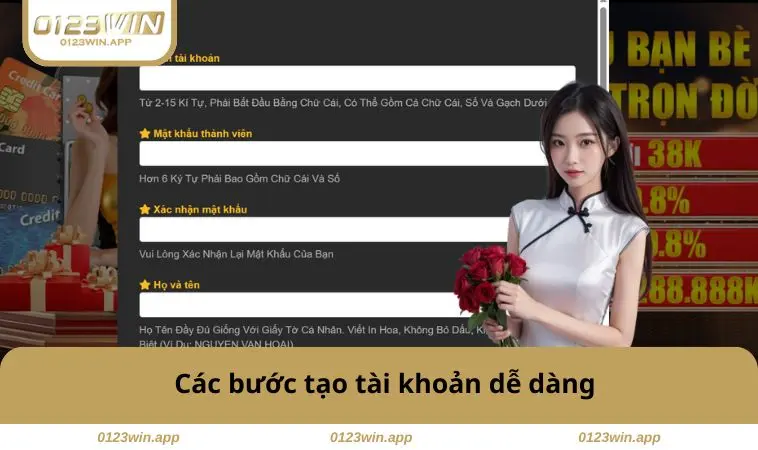 Đăng Ký 0123WIN 2 Các bước tạo tài khoản dễ dàng