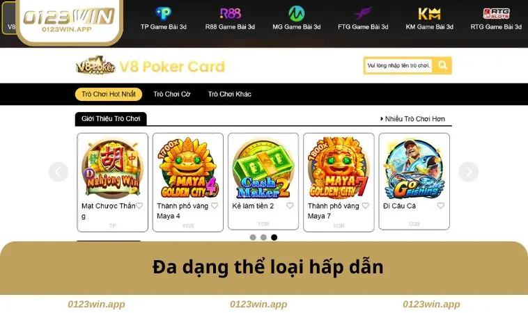 Game Bài 0123WIN 1 Đa dạng thể loại hấp dẫn