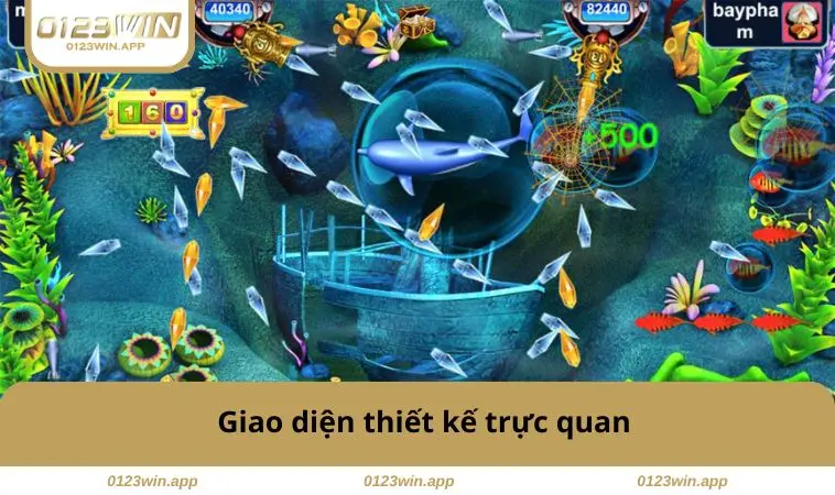 Bắn Cá 0123WIN 1 Giao diện thiết kế trực quan